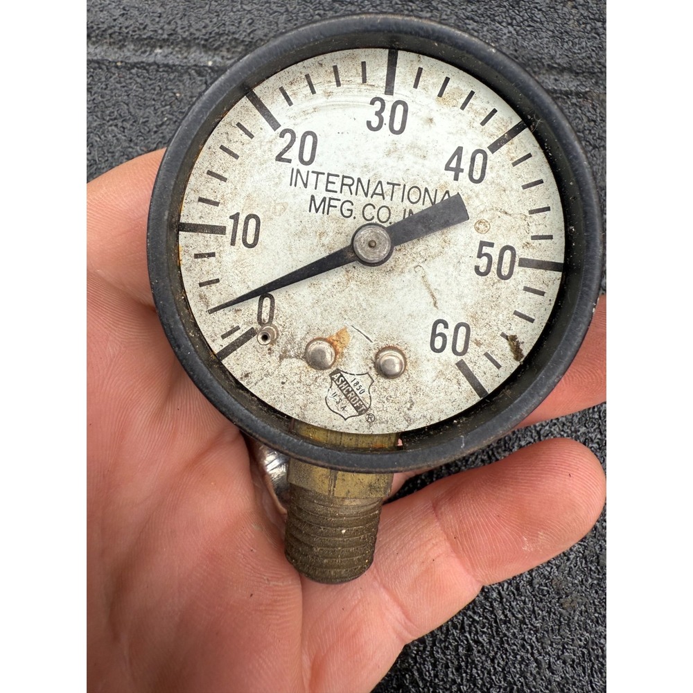 International Mfg Co Ashcroft 0–60‎ PSI Pressure Gauge Vintage Industrial Tool